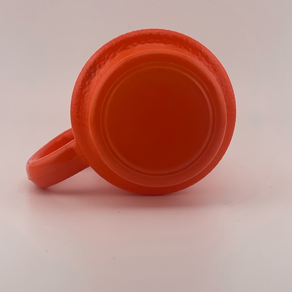 Vintage, Tall, Textured Milk Glass, Coffee Mug, Mottled Orange by Hazel Atlas - Picture 3 of 8